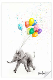 Sisustustarra Elephant with balloons