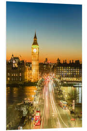 PVC-taulu Big Ben and Westminster Bridge at Dusk