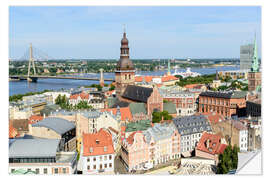 Selvklebende plakat Riga skyline, Latvia