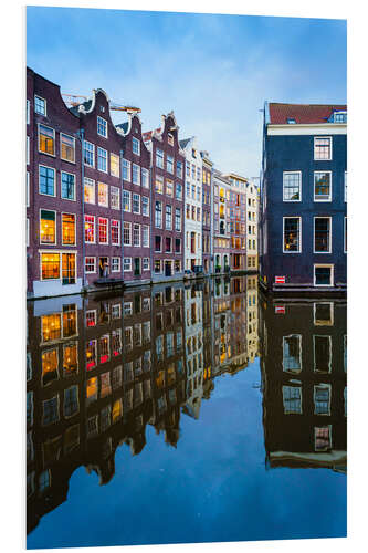 Tableau en PVC Amsterdam la nuit