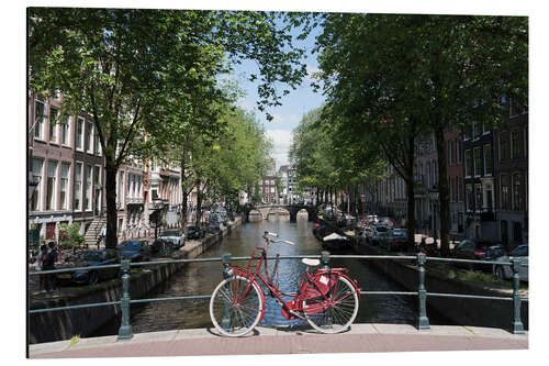 Aluminium print Red bicycle, Amsterdam