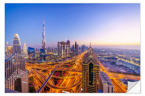 Wall sticker Dubai skyline at sunset