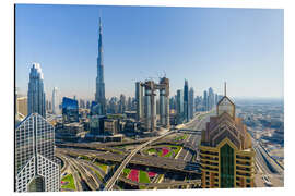 Aluminium print Burj Khalifa and Dubai skyline