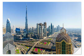 Selvklebende plakat Burj Khalifa and Dubai skyline