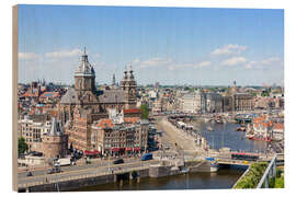 Holzbild Stadtbild von Amsterdam