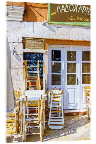 Acrylglasbild Taverne in Gaios, Griechenland