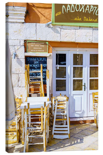 Tableau sur toile Une taverne à Gaios, Grèce