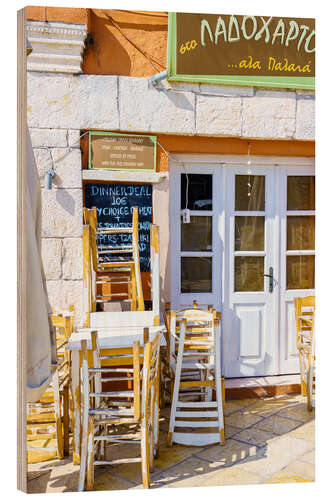 Holzbild Taverne in Gaios, Griechenland