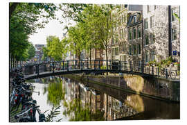 Tableau en aluminium Canal tranquille à Amsterdam