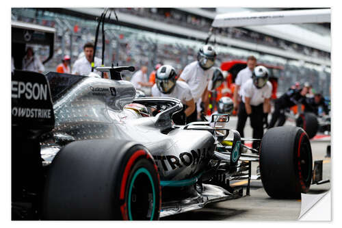 Selvklebende plakat Lewis Hamilton, Russian GP 2019 I