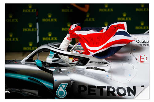 Selvklebende plakat Lewis Hamilton, British GP 2019