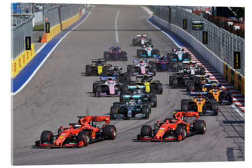 Acrylic print Sebastian Vettel leads, Russian GP 2019