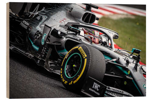 Holzbild Lewis Hamilton, Großer Preis von Japan 2019 I