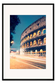 Gerahmter Kunstdruck Kolosseum in der Nacht