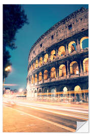 Selvklebende plakat The Colosseum at night