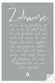 Wall sticker Home poem (German)