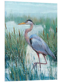 Foam board print Heron in the morning mist