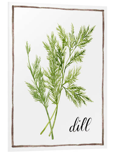 Print på skumplade Herbal illustration dill