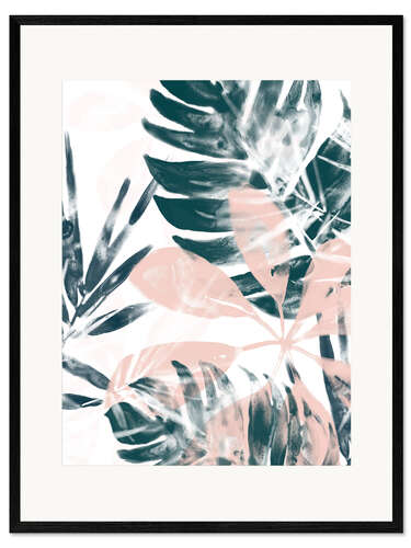 Impression artistique encadrée Rose tropical