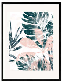 Impression artistique encadrée Rose tropical