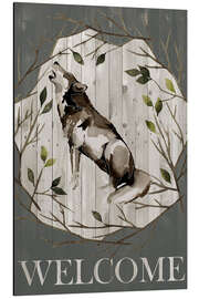 Magnettafel Der Wolf sagt Willkommen