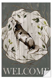 Självhäftande poster The wolf says welcome