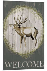 Magnettafel Der Hirsch sagt Willkommen