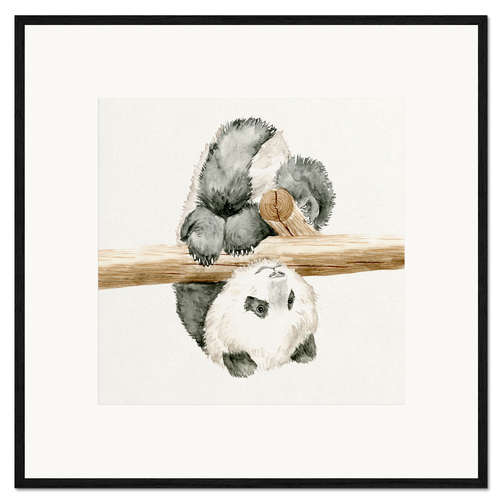 Inramat konsttryck Baby Panda II