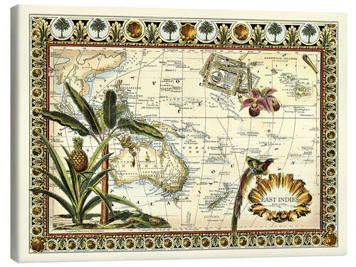 Canvas print Tropical Map of East Indies