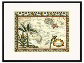 Gerahmter Kunstdruck Tropische Karte von Ostindien