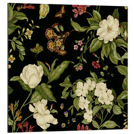 Magnettafel Gartenblumen auf Schwarz I