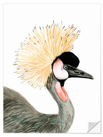 Selvklebende plakat Crested crane