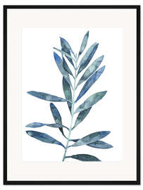 Gerahmter Kunstdruck Indigoblätter II