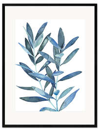 Plakat artystyczny premium w ramie Indigo Leaves II