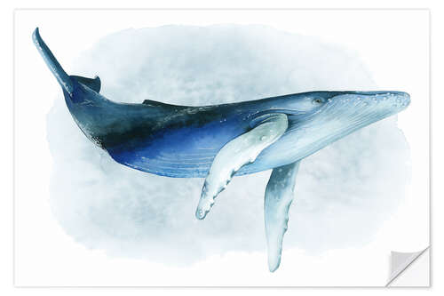 Selvklebende plakat Humpback whale I