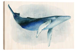 Wood print Humpback whale I