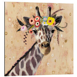Magnettafel Giraffe mit Blumen