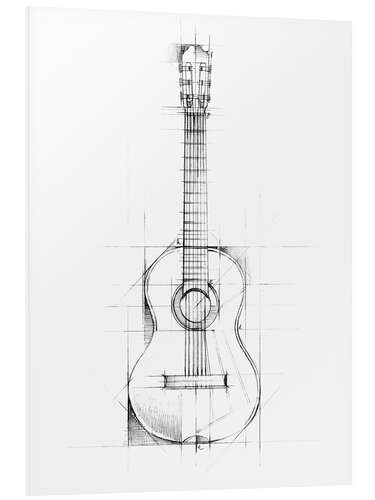 Foam board print Guitar Sketch