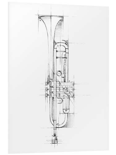 Foam board print Trumpet Sketch