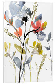 Tableau en aluminium Superposition de fleurs II