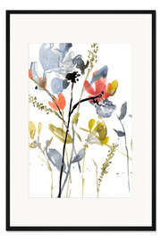 Gerahmter Kunstdruck Blumen-Overlay II