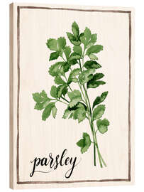 Hout print Herbal illustration of parsley