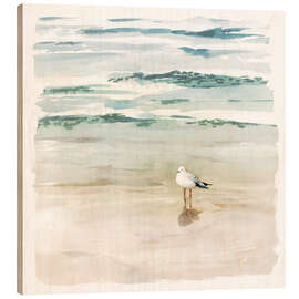 Hout print Seagull on the beach II