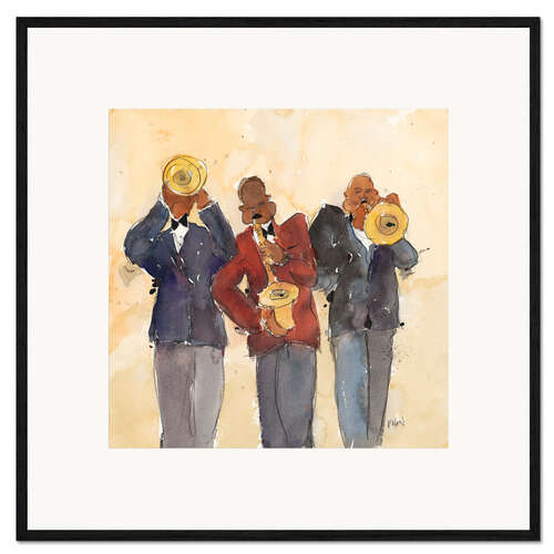 Impressão artística com moldura Jazz Trio I
