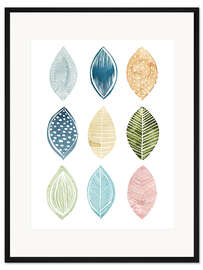 Gerahmter Kunstdruck Blättermuster I
