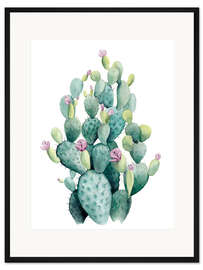 Gerahmter Kunstdruck Blühender Kaktus I