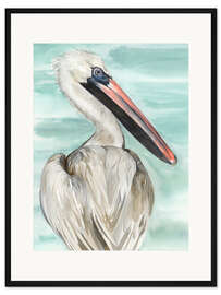 Gerahmter Kunstdruck Türkiser Pelikan I