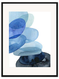 Gerahmter Kunstdruck Steine aus dem Flussbett II