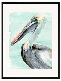 Gerahmter Kunstdruck Türkiser Pelikan II