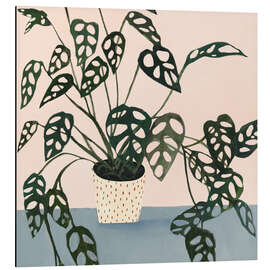 Magnettafel Kleine Monstera in Punkte-Topf